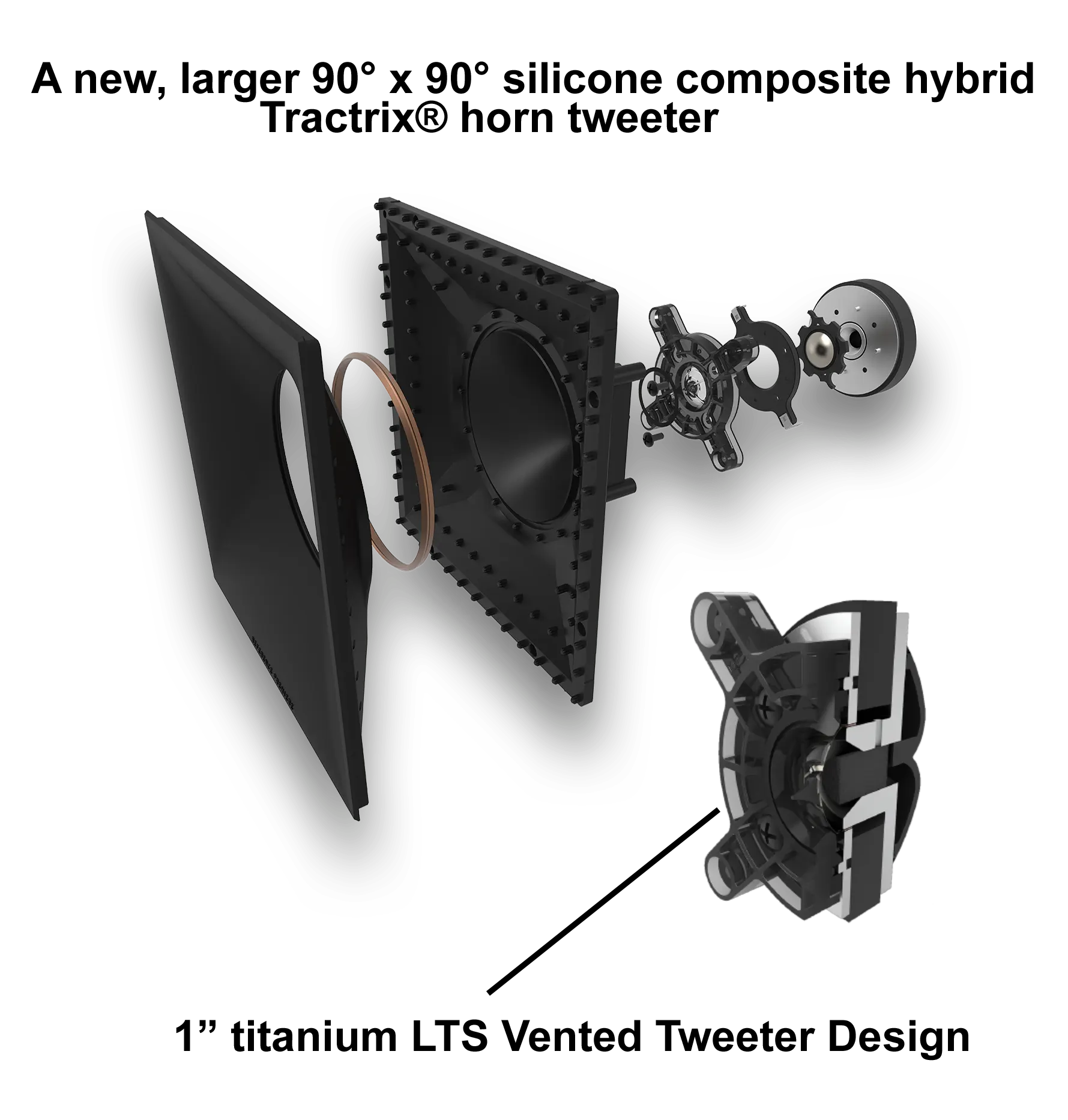 Klipsch RP-6000F II Tractrix horn ve Cerametallic woofer detay görseli